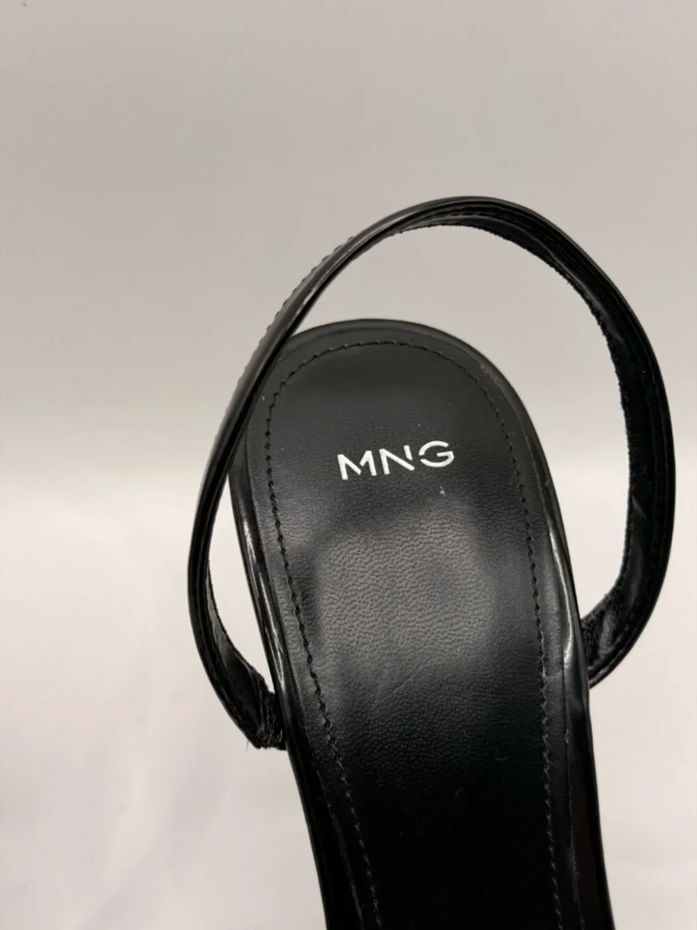 MANGO Women Black Strap Slingback High Heel Sandal Sz EU 40 US 9.5